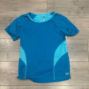 REI Women's Teal and Light Teal Short Sleeve Swim Top